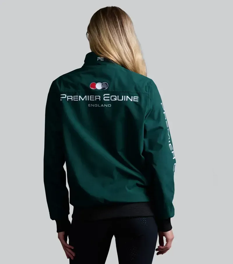 Premier Equine Womens Omnia Waterproof Riding Jacket in Green-1