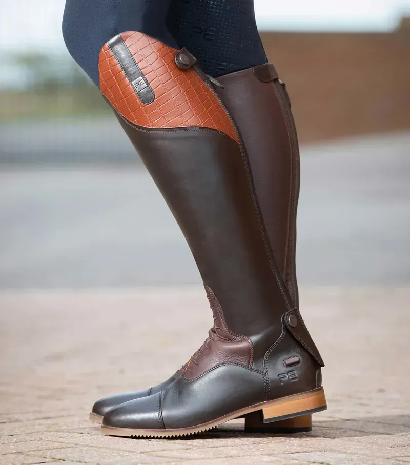  Premier Equine Ladies Passaggio Leather Field Tall Riding Boot in Brown-4