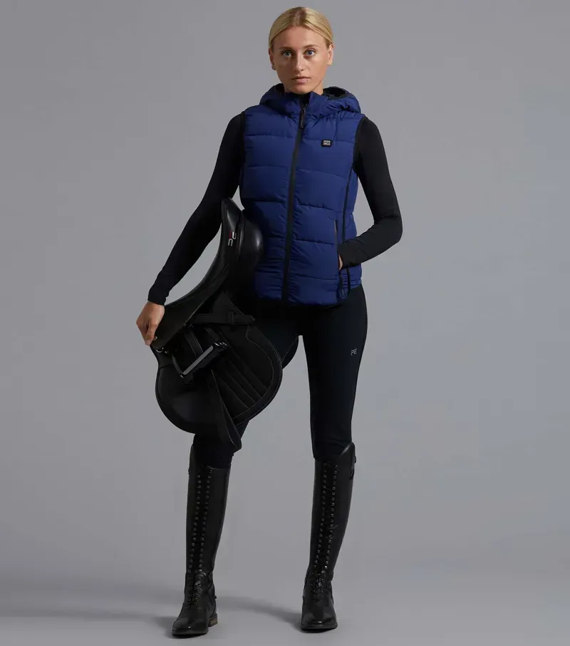 Premier Equine Ladies Pavoni Quilted Gilet in Imperial Navy-1