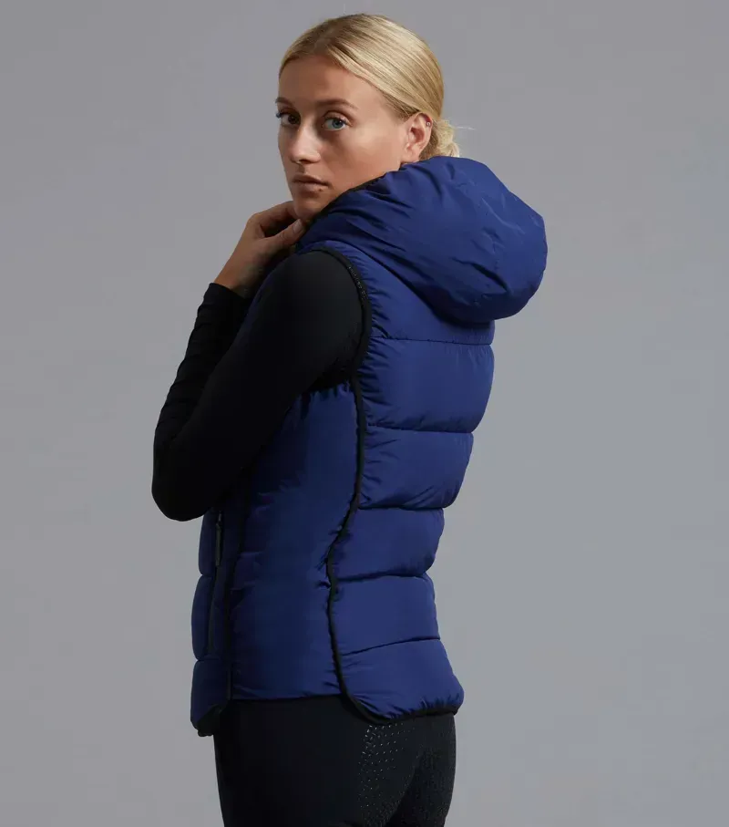 Premier Equine Ladies Pavoni Quilted Gilet in Imperial Navy-2