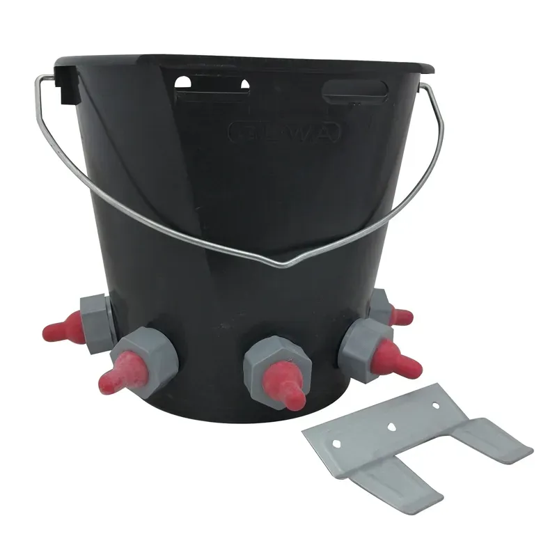 Agri Miscellaneous 5 Teat Complete Paragon Rubber Lamb Feeder Bucket in Black