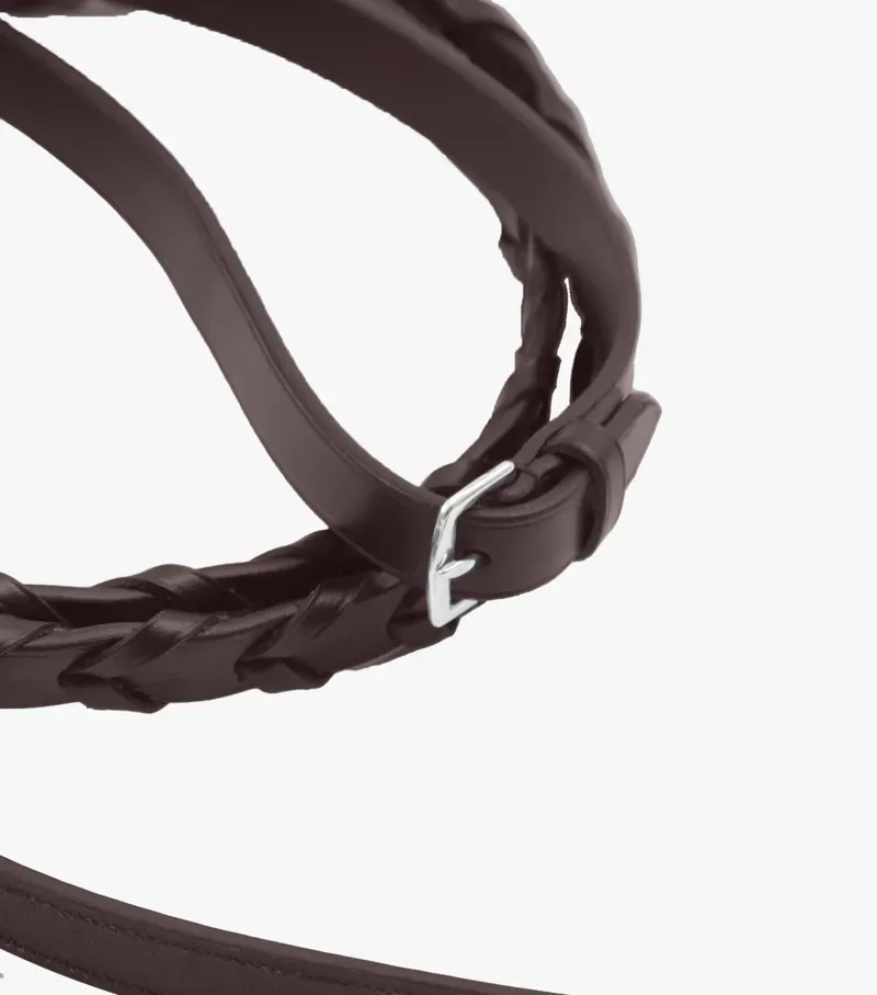 Premier Equine 3/4 Pietro Laced Reins in Brown-3