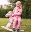 Supreme Products Child's Dotty Fleece Onesie in Pretty Pink