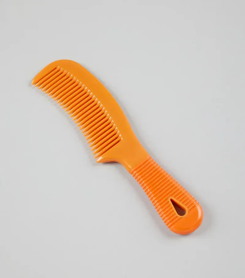 Premier Equine Large Plastic Mane Comb With Handle in Orange Amber