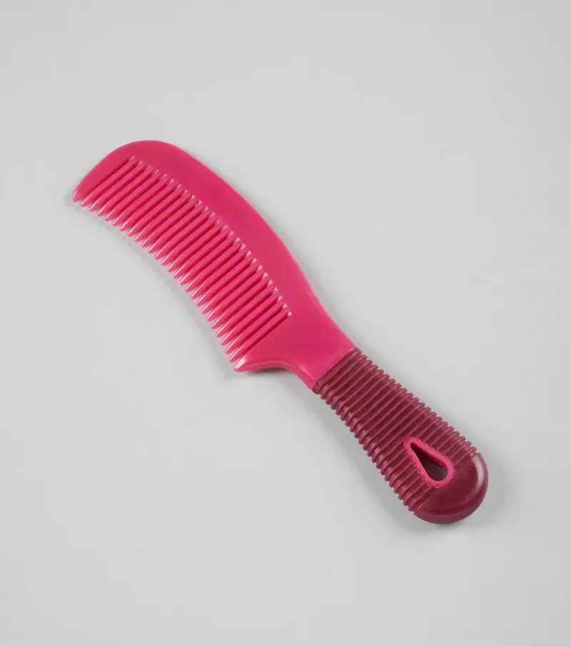 Premier Equine Large Plastic Mane Comb With Handle in Wine Fuchsia