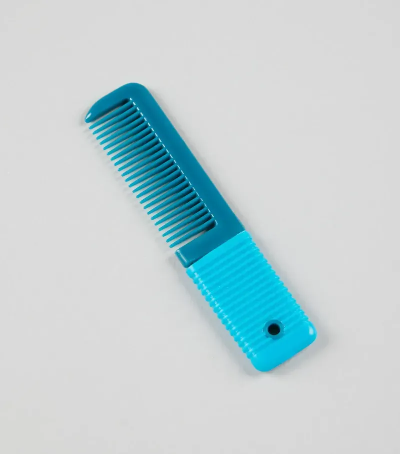 Premier Equine Small Plastic Mane Comb With Handle in Med Blue Peacock