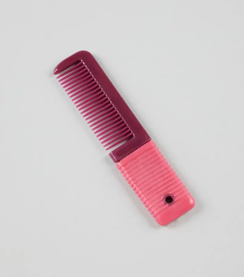 Premier Equine Small Plastic Mane Comb With Handle in Wine Fuchsia