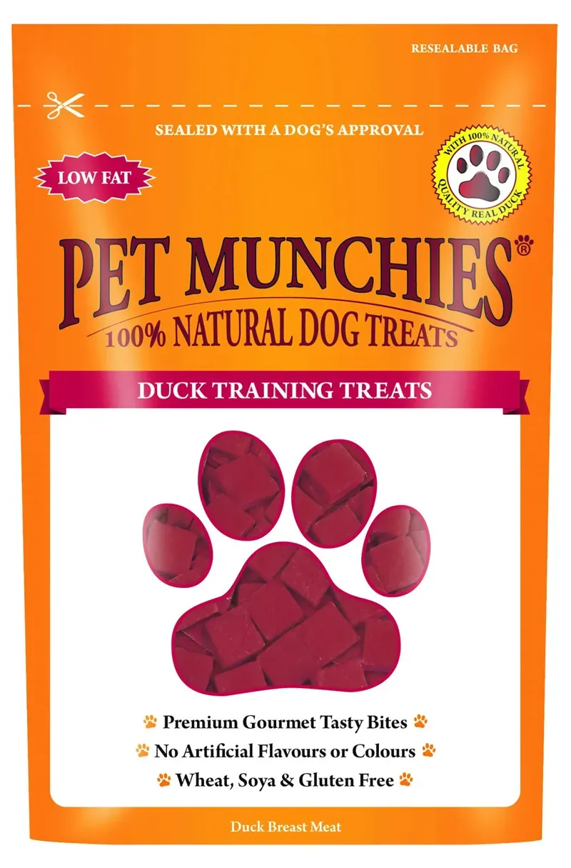 Pet Munchies 50gm x 8 Pack Duck Training Treats in Yellow 