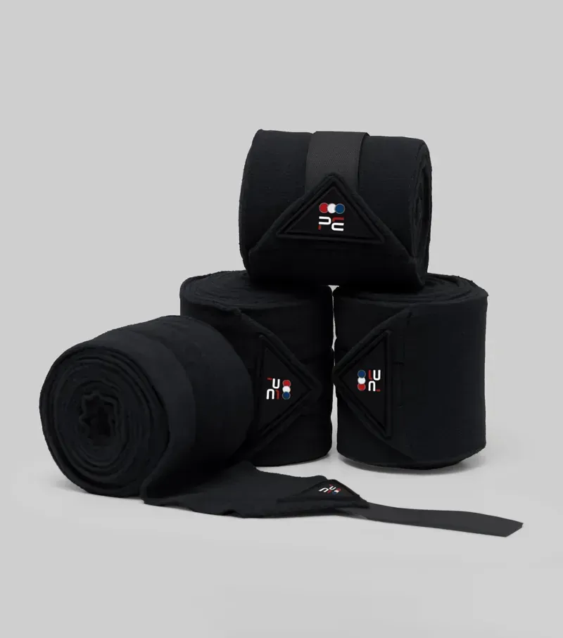 Premier Equine One Size Horse Polo Fleece Bandages in Black