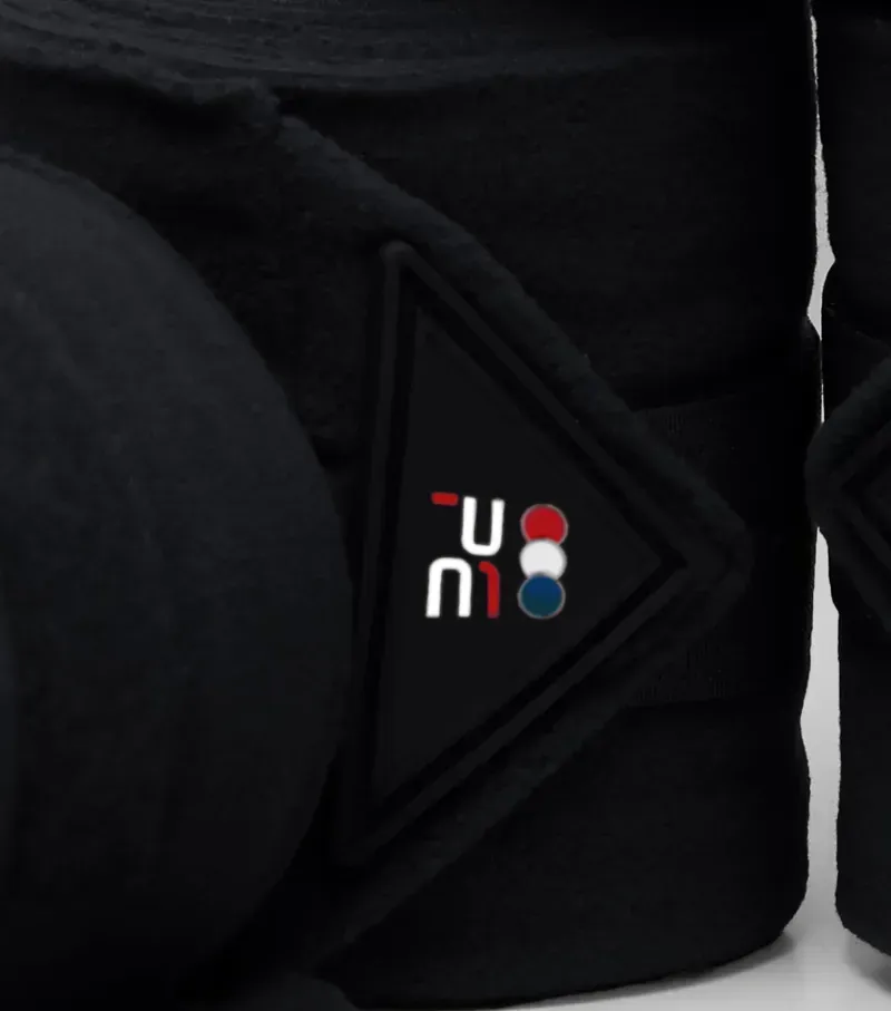 Premier Equine One Size Horse Polo Fleece Bandages in Black-2