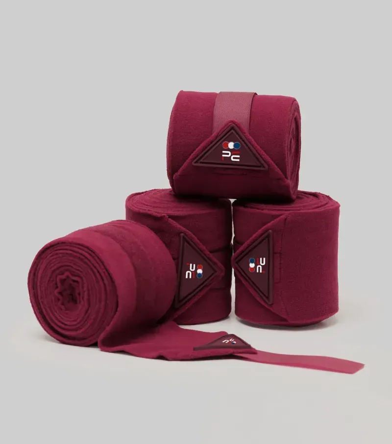 Premier Equine One Size Horse Polo Fleece Bandages in Burgundy