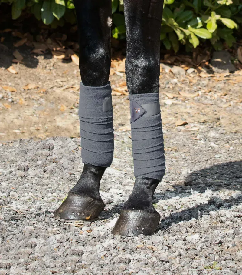 Premier Equine One Size Horse Polo Fleece Bandages in Grey-1