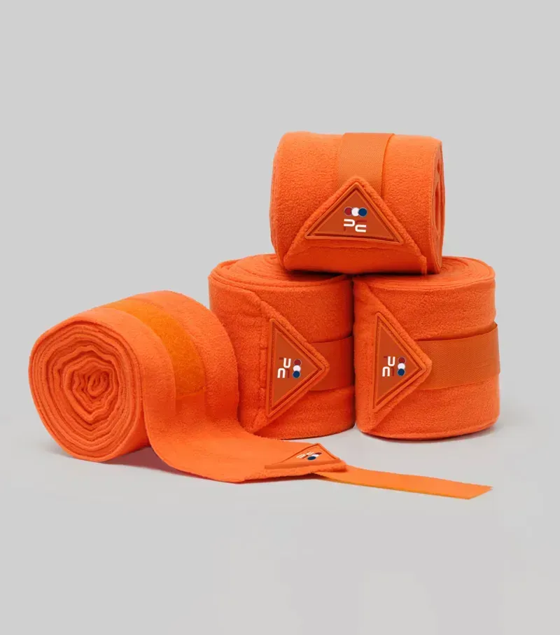 Premier Equine One Size Horse Polo Fleece Bandages in Orange