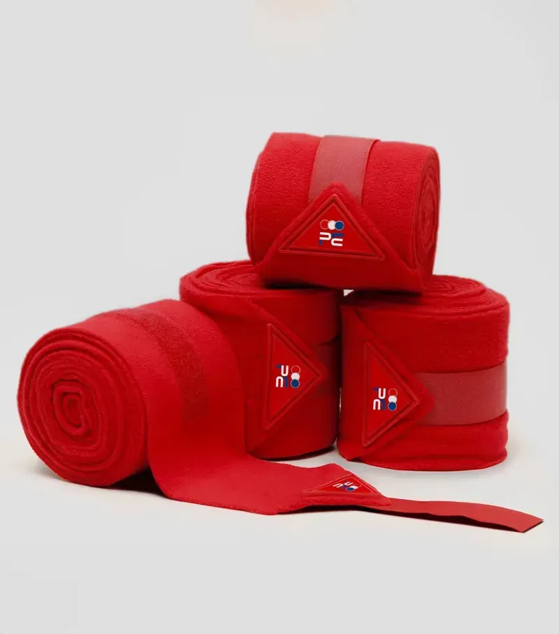 Premier Equine One Size Horse Polo Fleece Bandages in Red