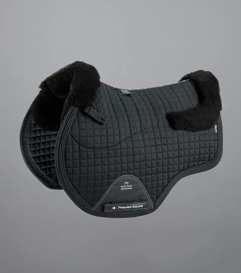 Premier Equine Pony Close Contact Merino Wool Half Lined European GP/Jump Square in Black/Black
