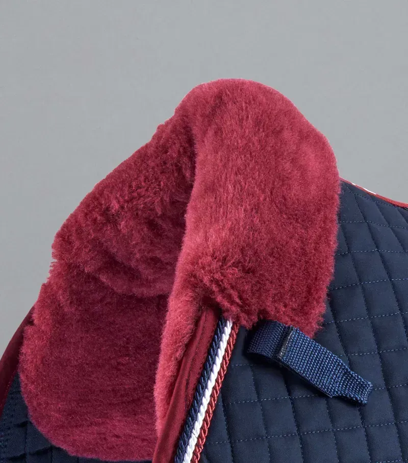 Premier Equine Pony Close Contact Merino Wool Half Lined European GP/Jump Square in Navy/Burgundy-2