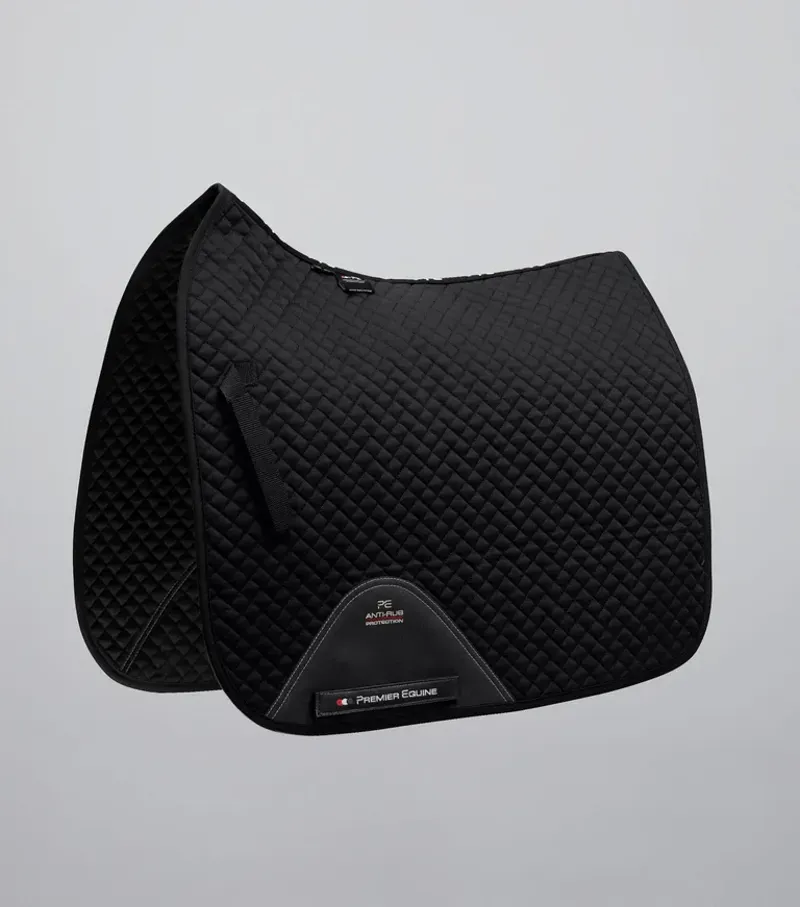 Premier Equine Pony Plain Cotton Dressage Square in Black