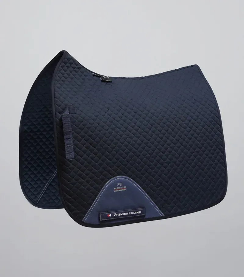 Premier Equine Pony Plain Cotton Dressage Square in Navy
