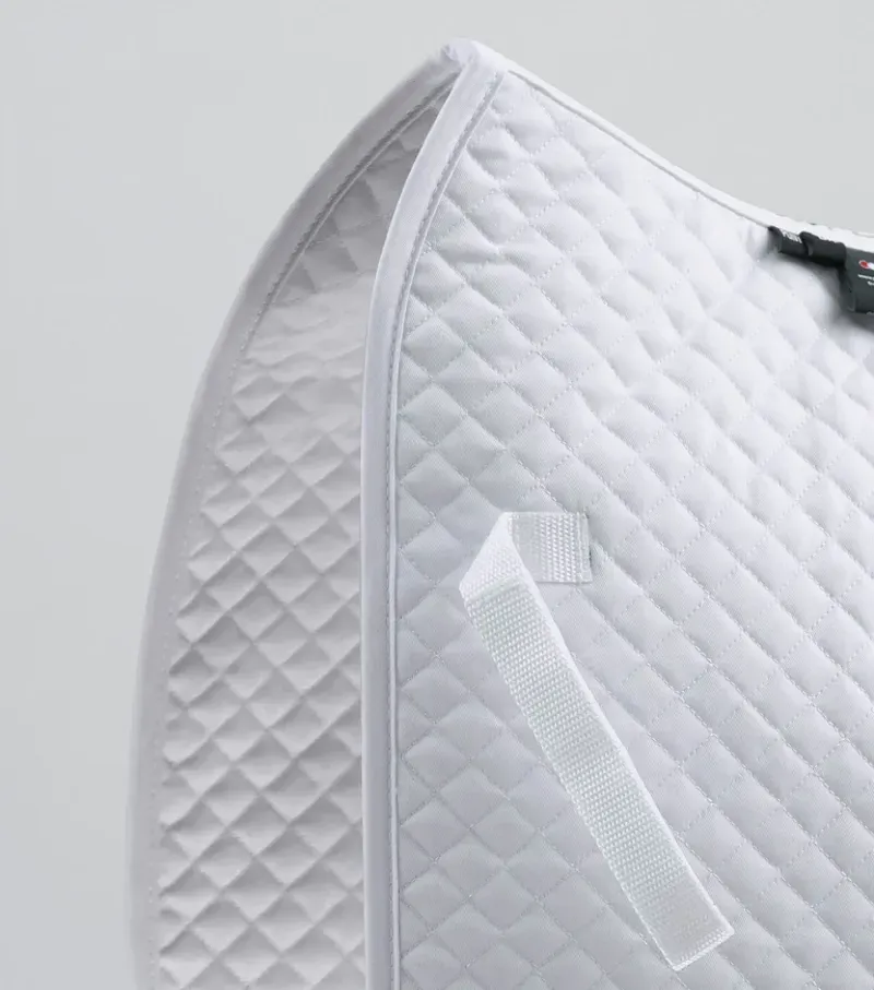 Premier Equine Pony Plain Cotton Dressage Square in White-2