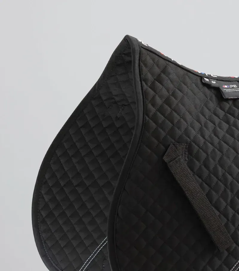 Premier Equine Pony Plain Cotton GP/Jump Square in Black-2