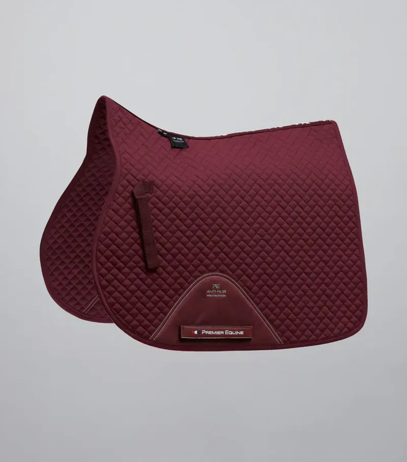 Premier Equine Pony Plain Cotton GP/Jump Square in Burgundy