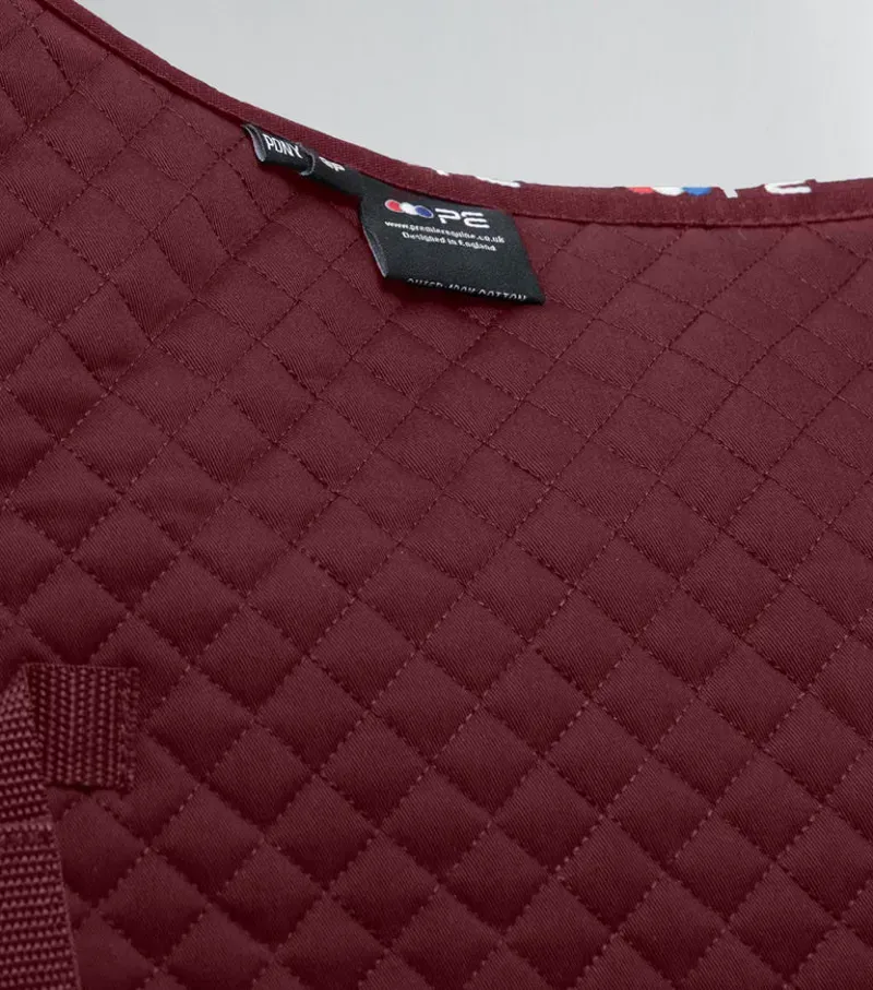 Premier Equine Pony Plain Cotton GP/Jump Square in Burgundy-5