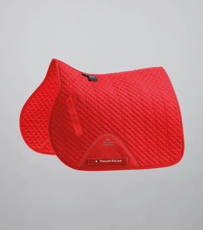 Premier Equine Pony Plain Cotton GP/Jump Square in Red