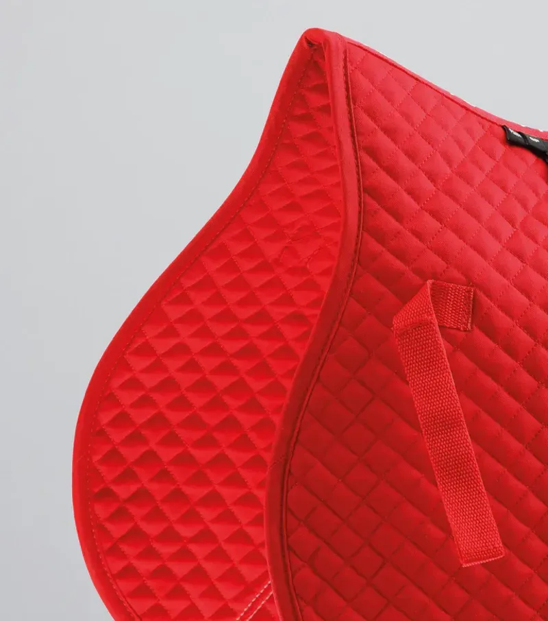 Premier Equine Pony Plain Cotton GP/Jump Square in Red-2