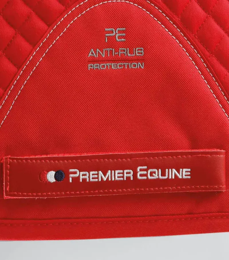 Premier Equine Pony Plain Cotton GP/Jump Square in Red-4