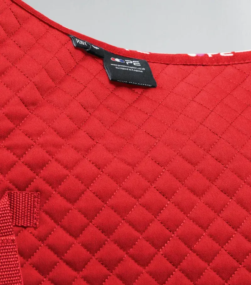 Premier Equine Pony Plain Cotton GP/Jump Square in Red-5