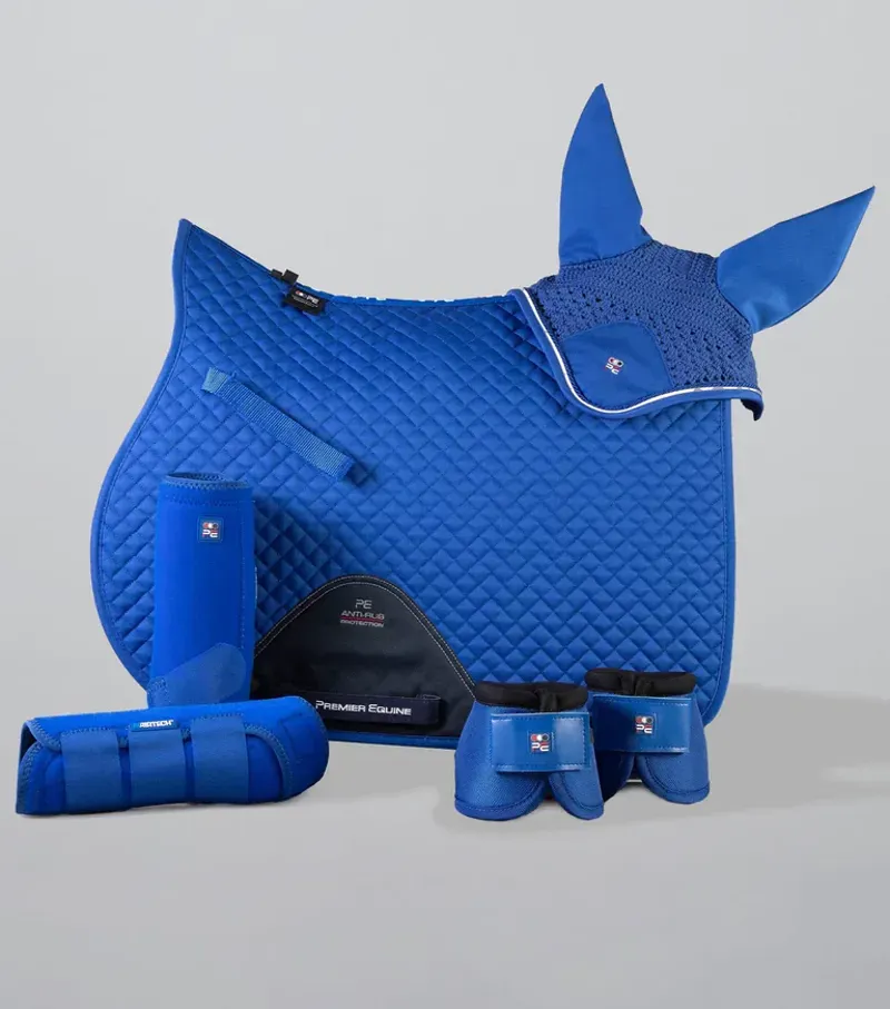 Premier Equine Pony Plain Cotton GP/Jump Square in Royal Blue-1