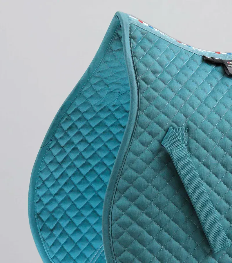 Premier Equine Pony Plain Cotton GP/Jump Square in Turquoise-2