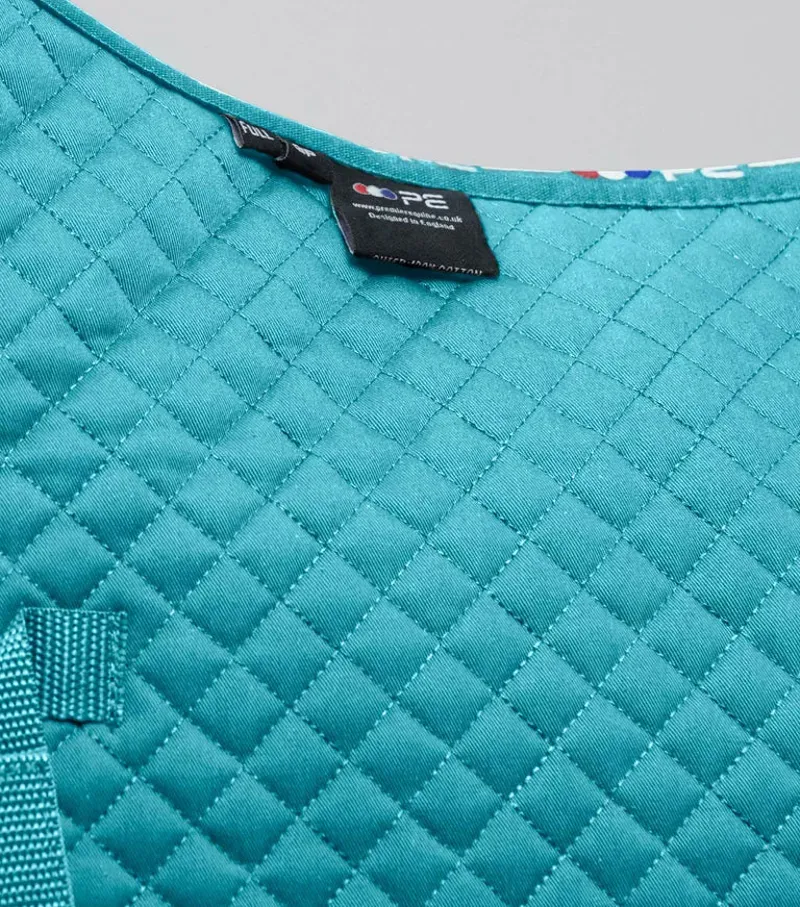 Premier Equine Pony Plain Cotton GP/Jump Square in Turquoise-5