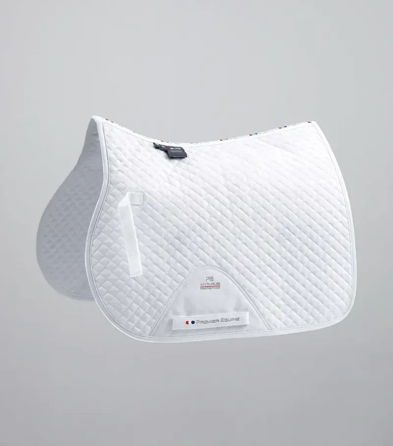 Premier Equine Pony Plain Cotton GP/Jump Square in White