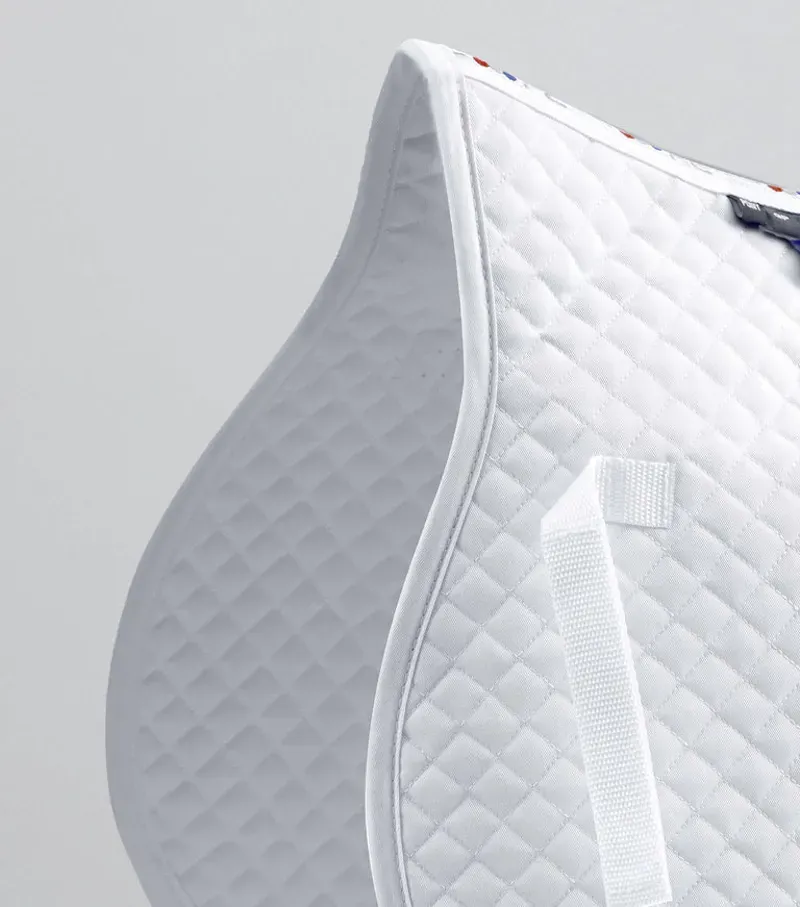 Premier Equine Pony Plain Cotton GP/Jump Square in White-2