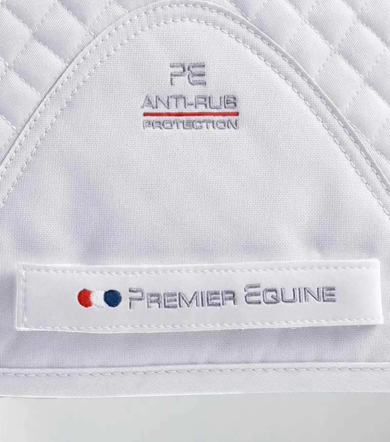 Premier Equine Pony Plain Cotton GP/Jump Square in White-4