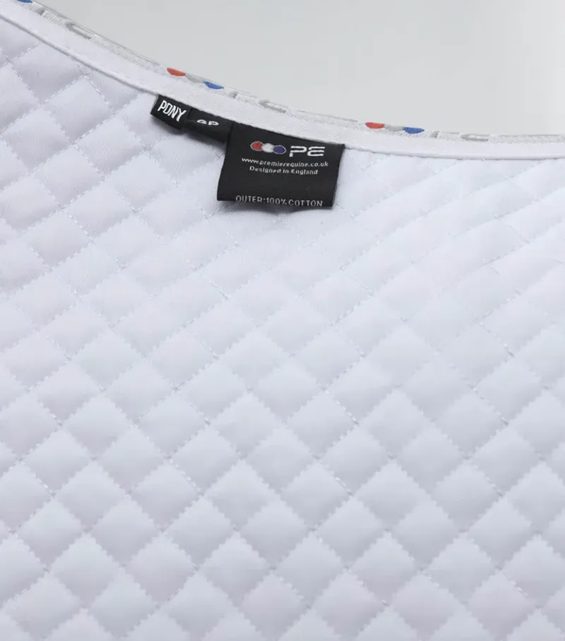 Premier Equine Pony Plain Cotton GP/Jump Square in White-5