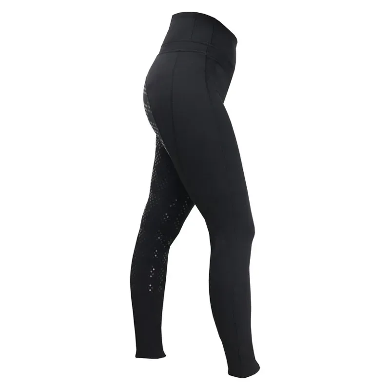 Hy Performance Power Ladies Riding Skins in Black-2