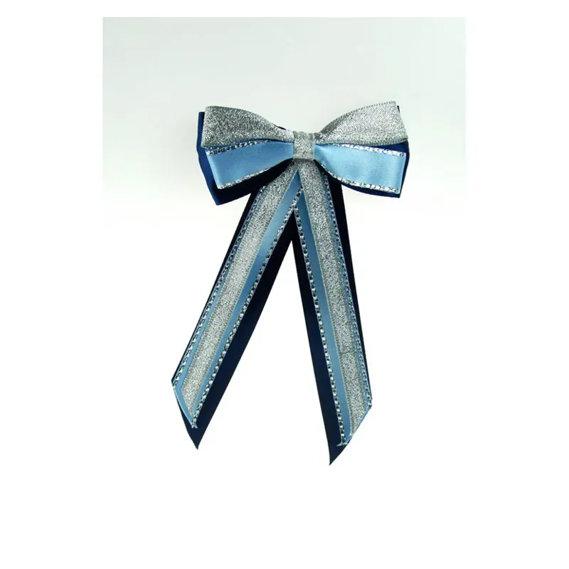 ShowQuest Hairbow and Tails in Navy/Pale Blue/Silver