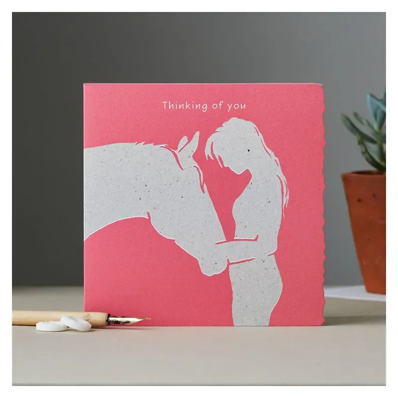 Deckled Edge Colour Block Pony Card - Thinking of You