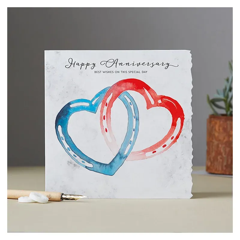 Deckled Edge Fanciful Dolomite Card - Happy Anniversary