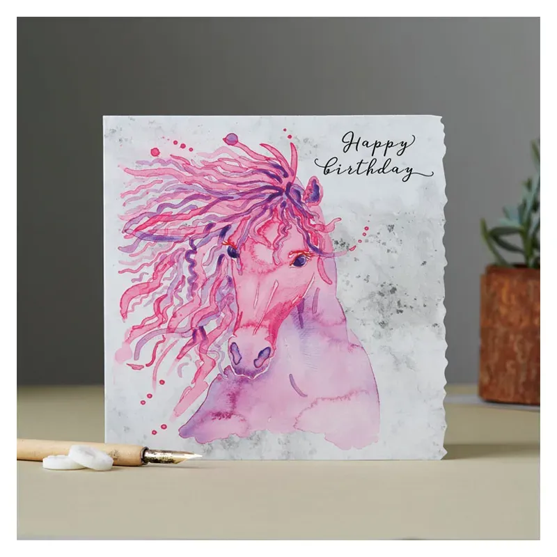 Deckled Edge Fanciful Dolomite Card - Happy Birthday