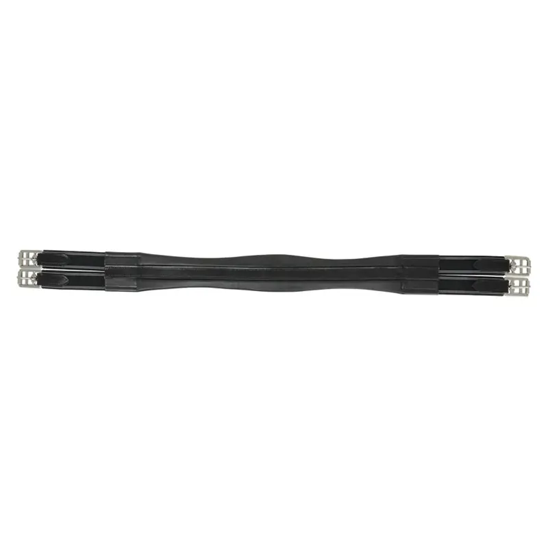 Hy Equestrian Elasticated Padded Leather Atherstone Girth in Black-1