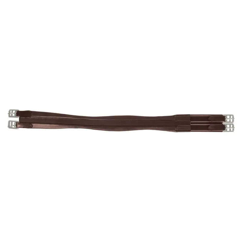 Hy Equestrian Elasticated Padded Leather Atherstone Girth in Brown-1