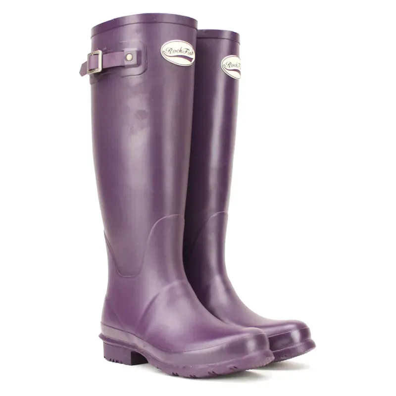 Rockfish Women's Tall Standard Matt Wellington Boots in Purple Grape