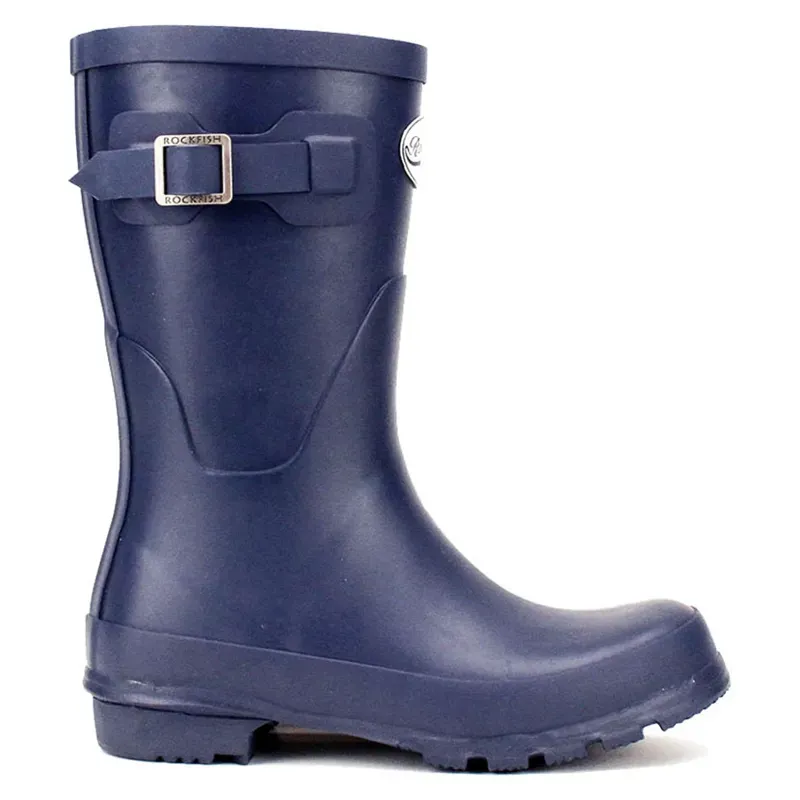 Rockfish Women's Short Matt Wellington Boots in Our Navy-2