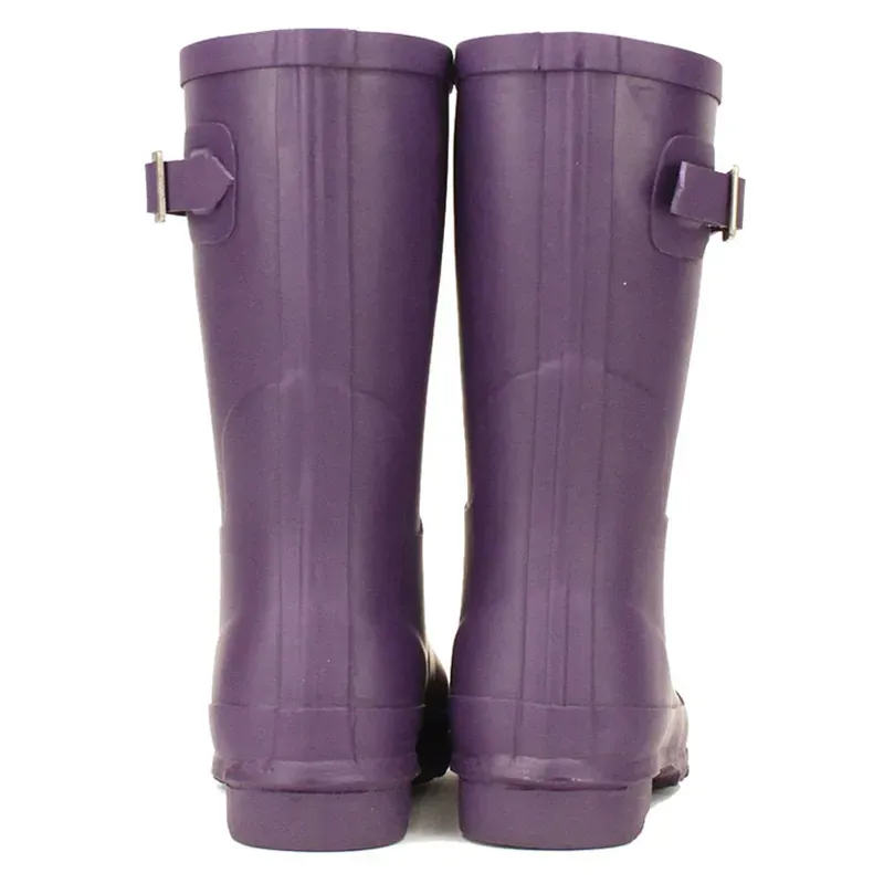 Rockfish Women's Short Matt Wellington Boots in Purple Grape-3