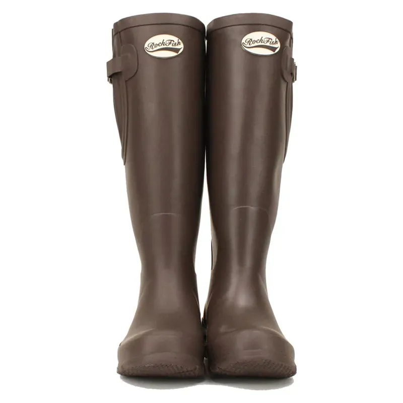 Rockfish Women's Tall Adjustable Matt Wellington Boots in Dark Chocolate-1
