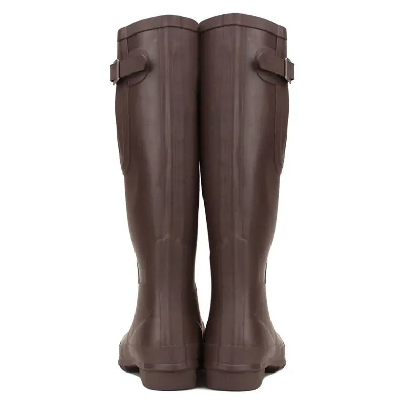 Rockfish Women's Tall Adjustable Matt Wellington Boots in Dark Chocolate-3