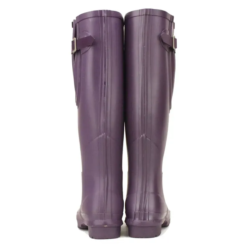 Rockfish Women's Tall Adjustable Matt Wellington Boots in Purple Grape-3
